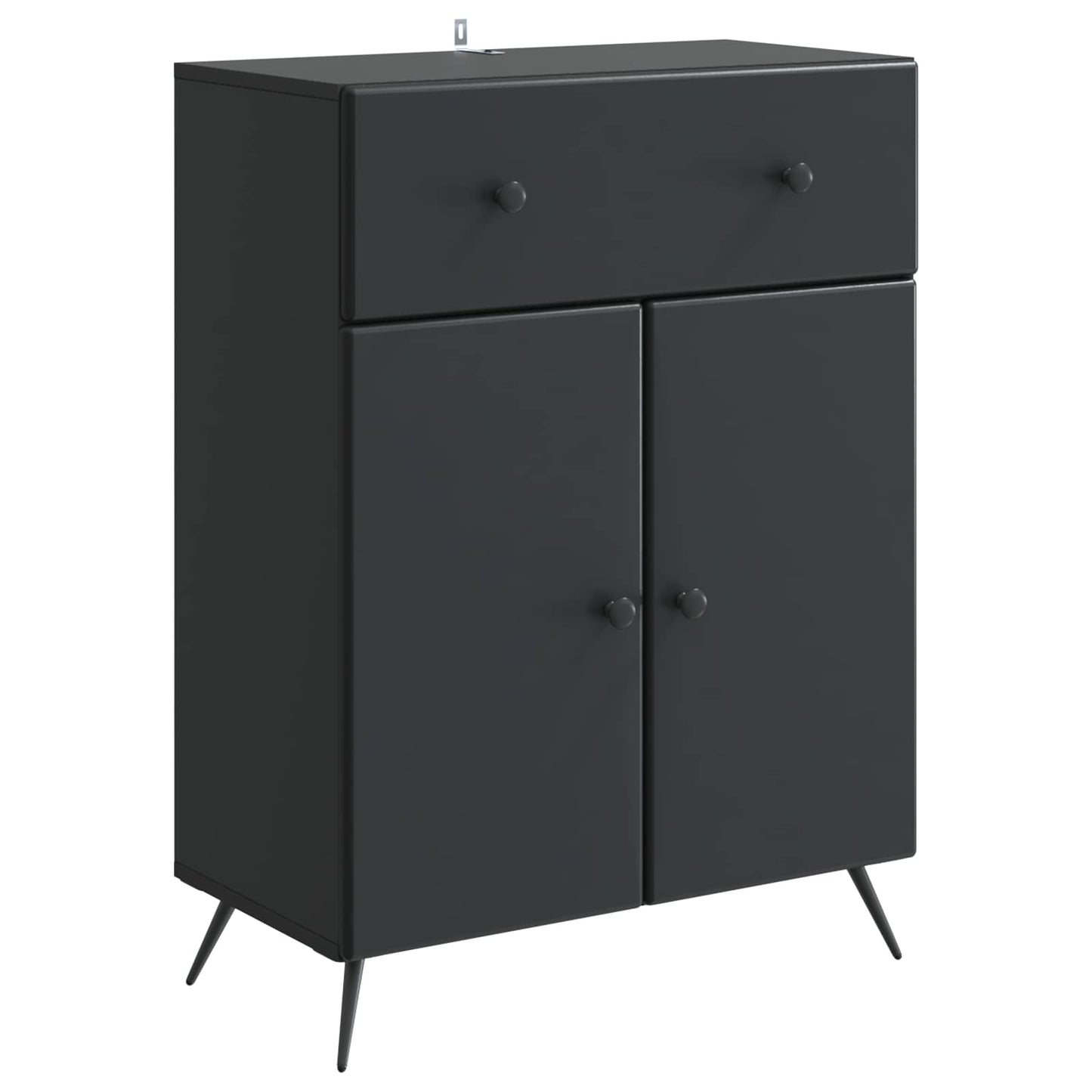 Sideboard med skuffe Sort 66 x 34,5 x 90 cm Konstrueret træ