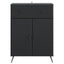 Sideboard med skuffe Sort 66 x 34,5 x 90 cm Konstrueret træ