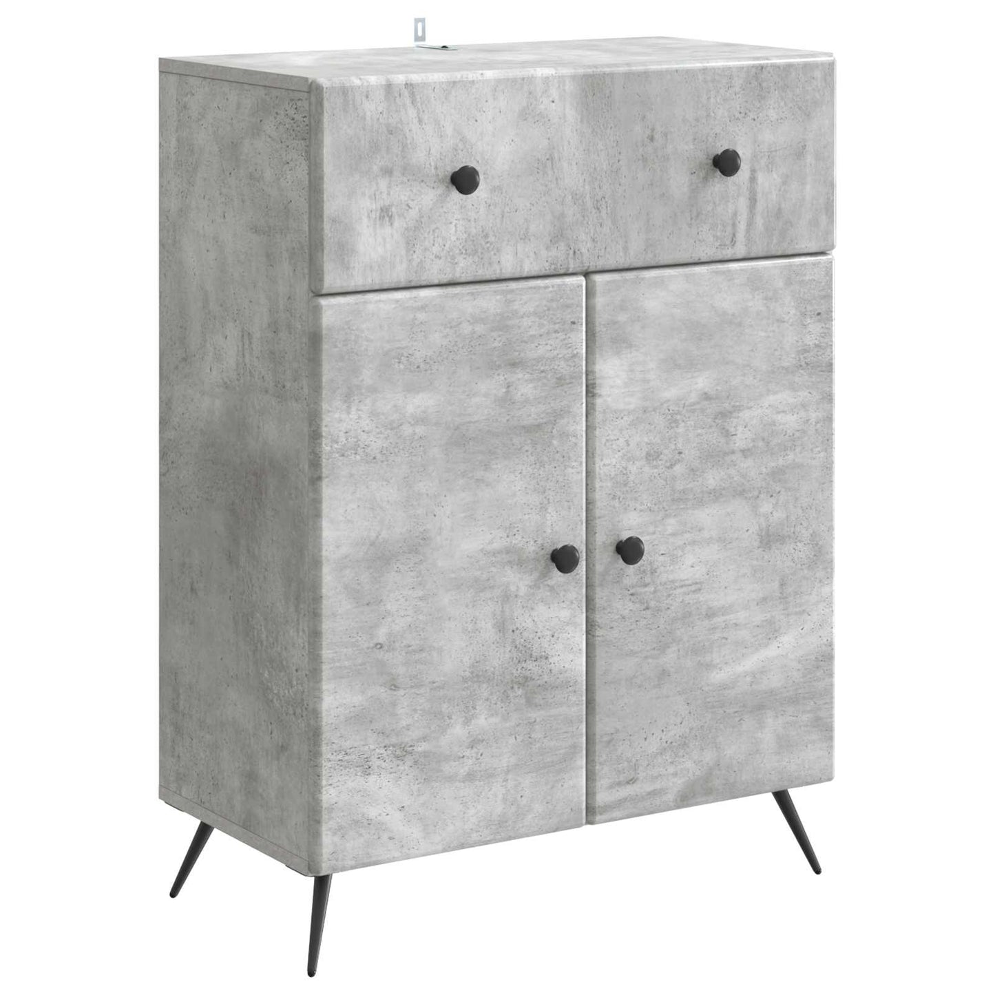 Sideboard med skuffe Betongrå 66 x 34,5 x 90 cm Konstrueret træ