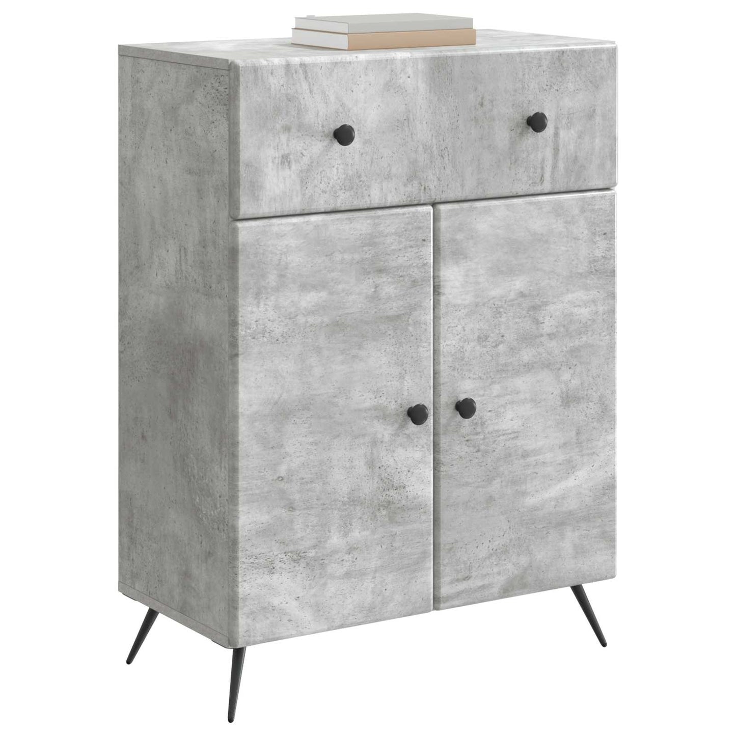 Sideboard med skuffe Betongrå 66 x 34,5 x 90 cm Konstrueret træ