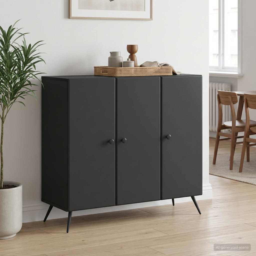 Sideboard Sort 89 x 34,5 x 80 cm Konstrueret træ