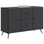 Sideboard med skuffe Sort 89 x 34,5 x 60 cm Konstrueret træ