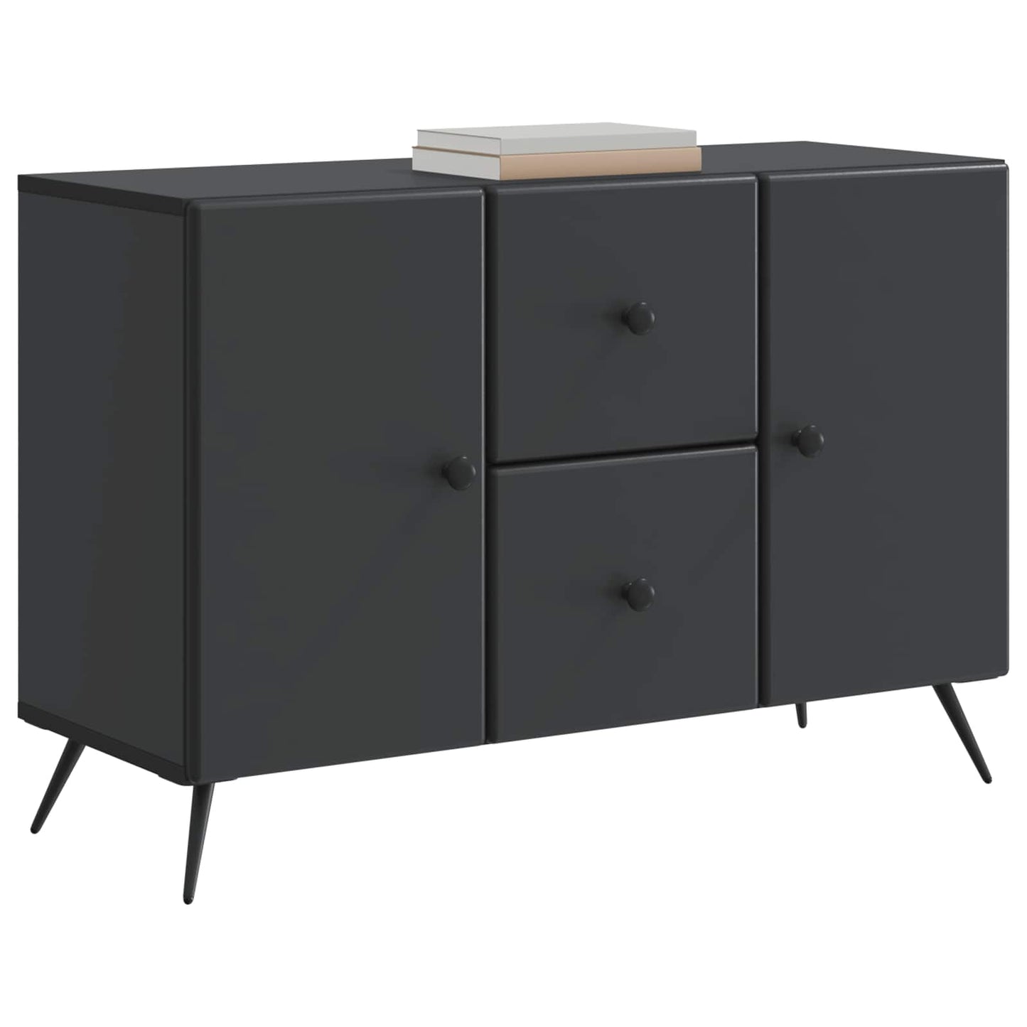 Sideboard med skuffe Sort 89 x 34,5 x 60 cm Konstrueret træ
