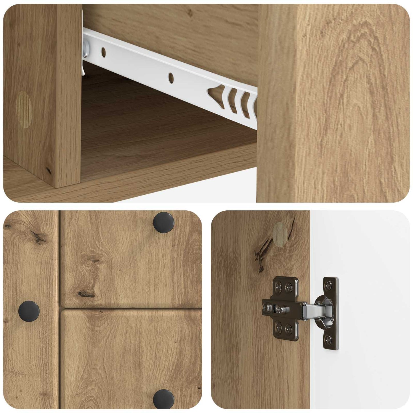 Sideboard Artisan-eg 89 x 34,5 x 60 cm Konstrueret træ