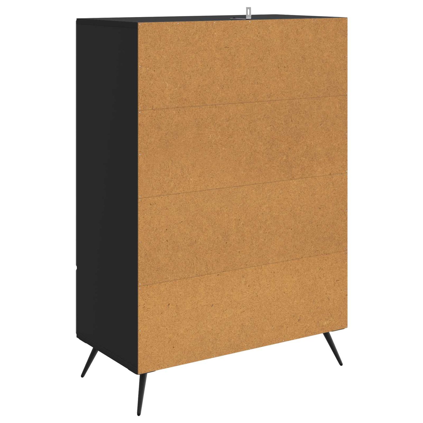 Sideboard med skuffe Sort 66 x 34,5 x 95 cm Konstrueret træ