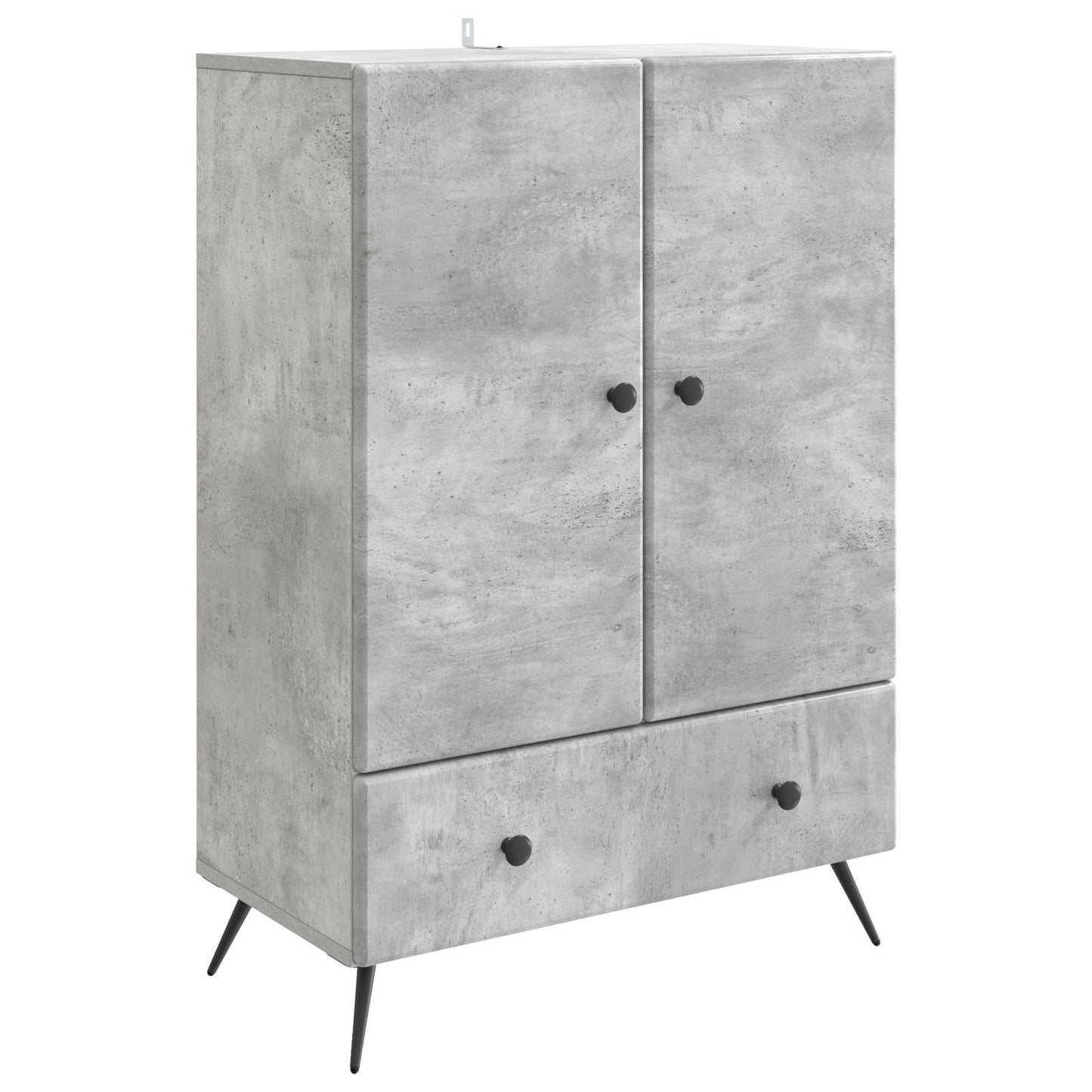 Sideboard med skuffe Betongrå 66 x 34,5 x 95 cm Konstrueret træ