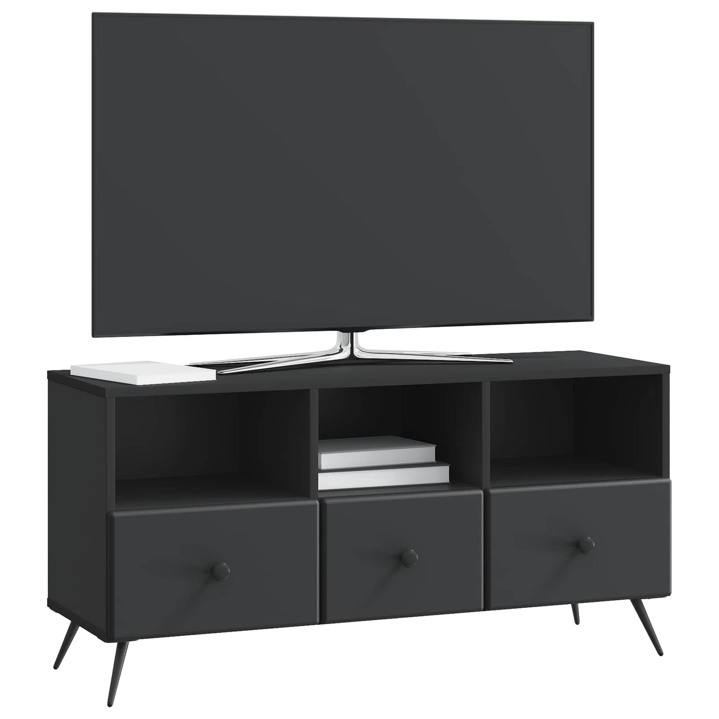 TV-skab med skuffe Sort 102 x 34,5 x 50 cm Konstrueret træ