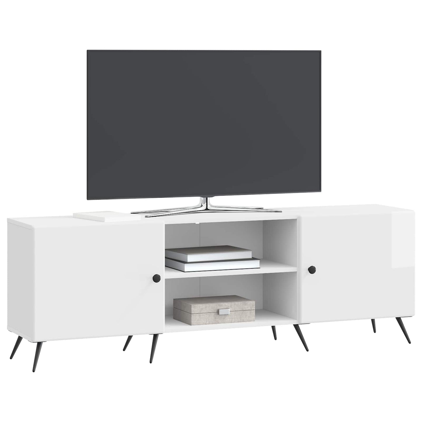 TV-skab Hvid højglans 150 x 31 x 50 cm Konstrueret træ