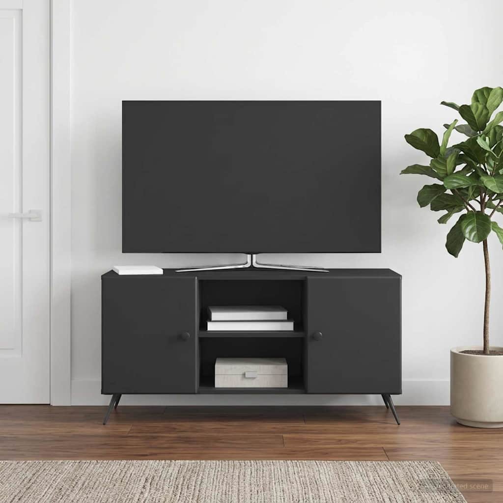 TV-skab Sort 102 x 34,5 x 50 cm Konstrueret træ