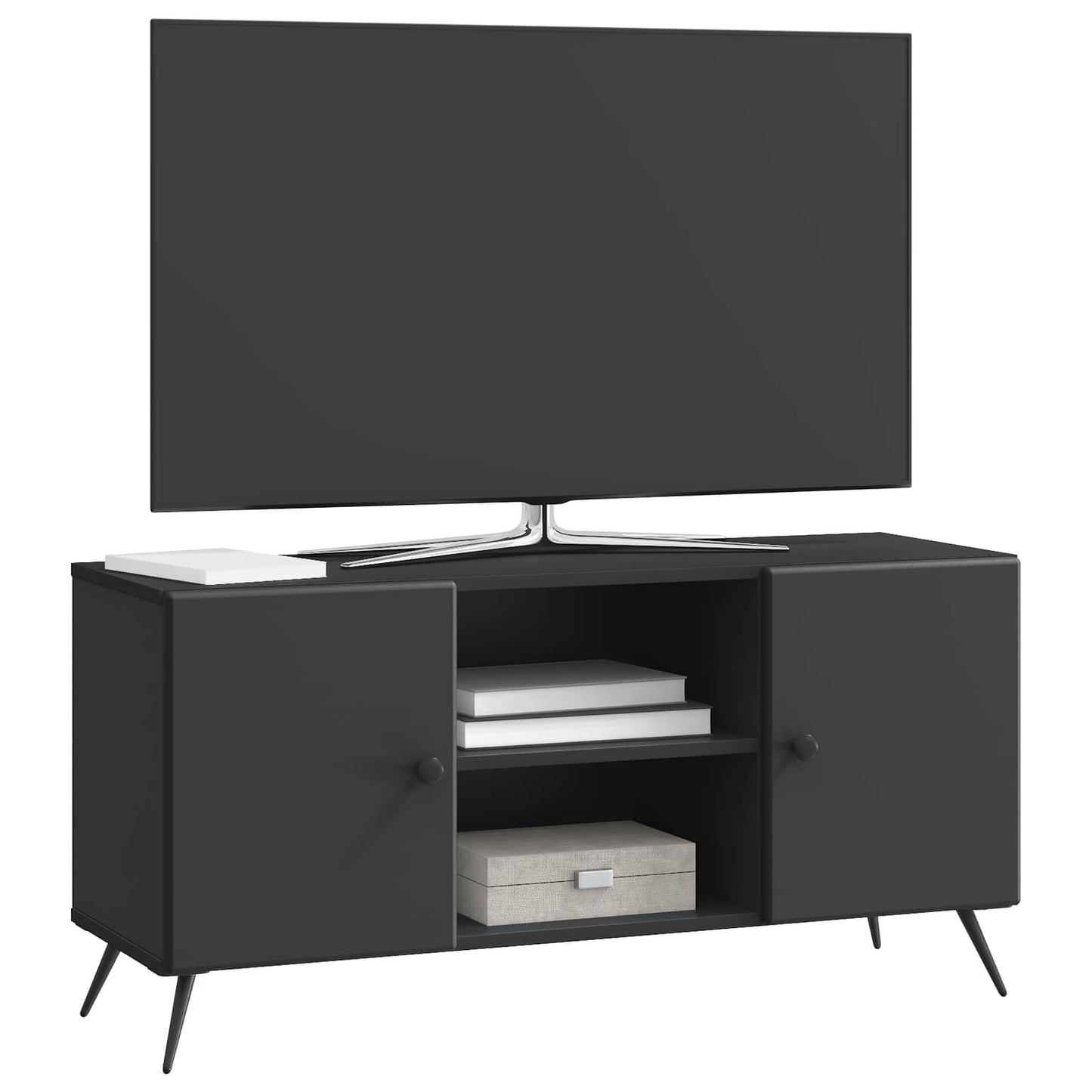 TV-skab Sort 102 x 34,5 x 50 cm Konstrueret træ