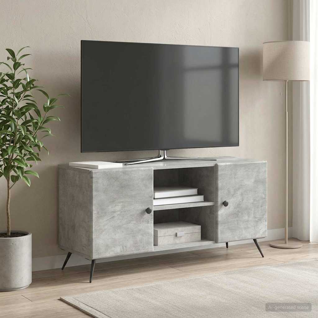 TV-skab Betongrå 102 x 34,5 x 50 cm Konstrueret træ