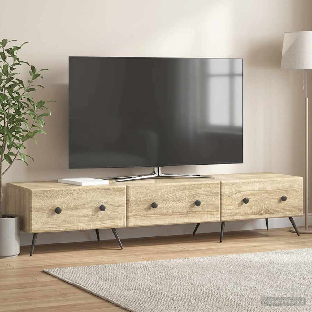 TV-skab med skuffe Sonoma-eg 147 x 34,5 x 30 cm Konstrueret træ