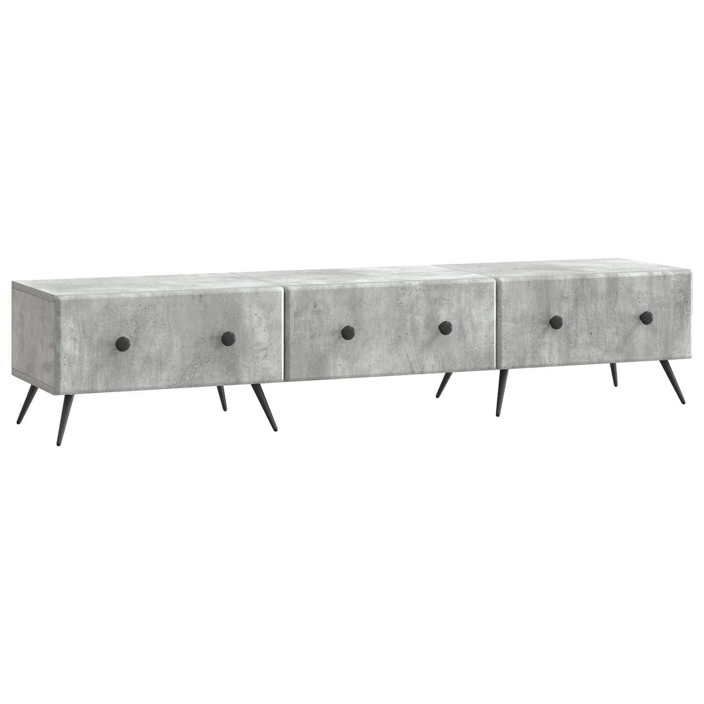 TV-skab med skuffe Betongrå 147 x 34,5 x 30 cm Konstrueret træ