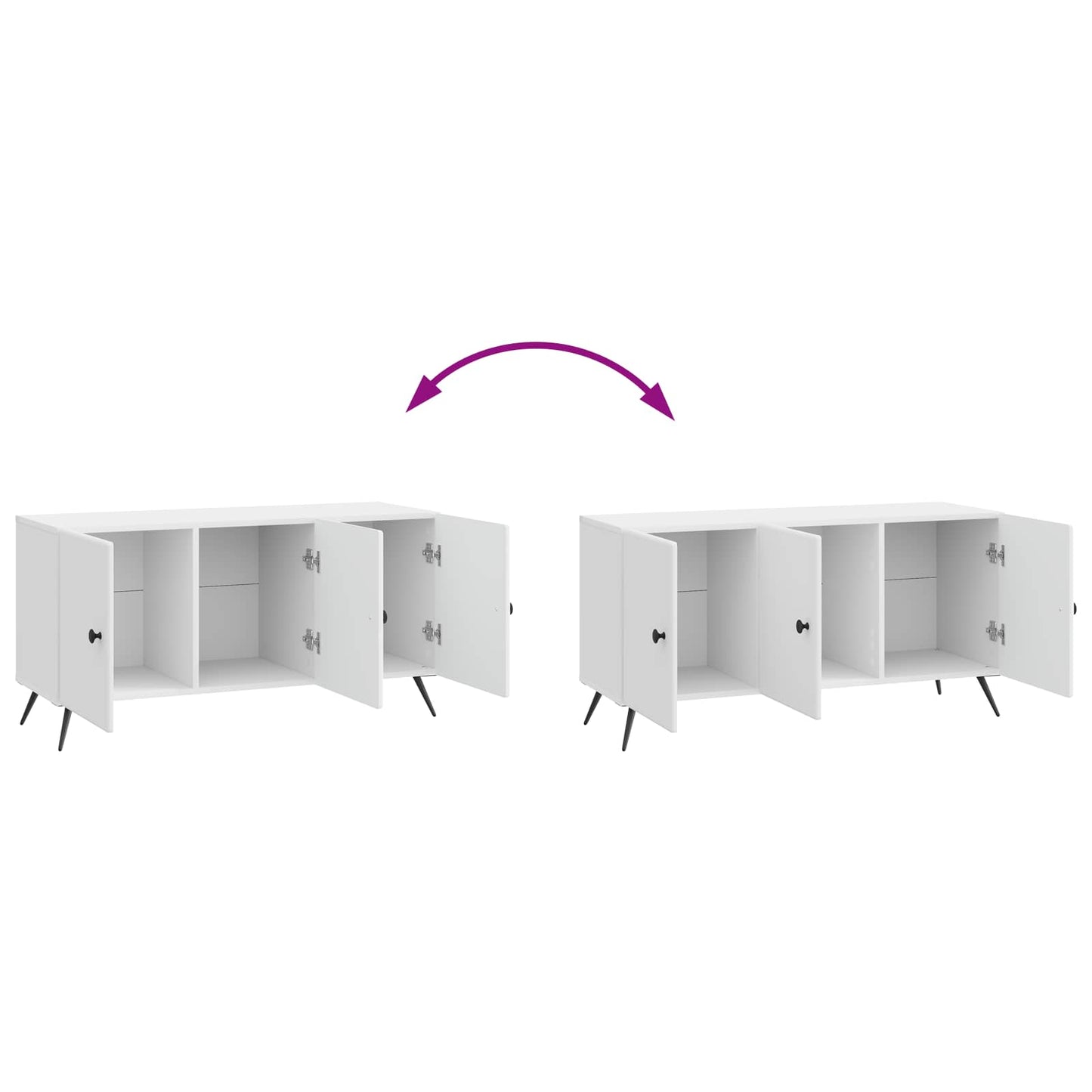 TV-skab Hvid højglans 99 x 34,5 x 50 cm Konstrueret træ