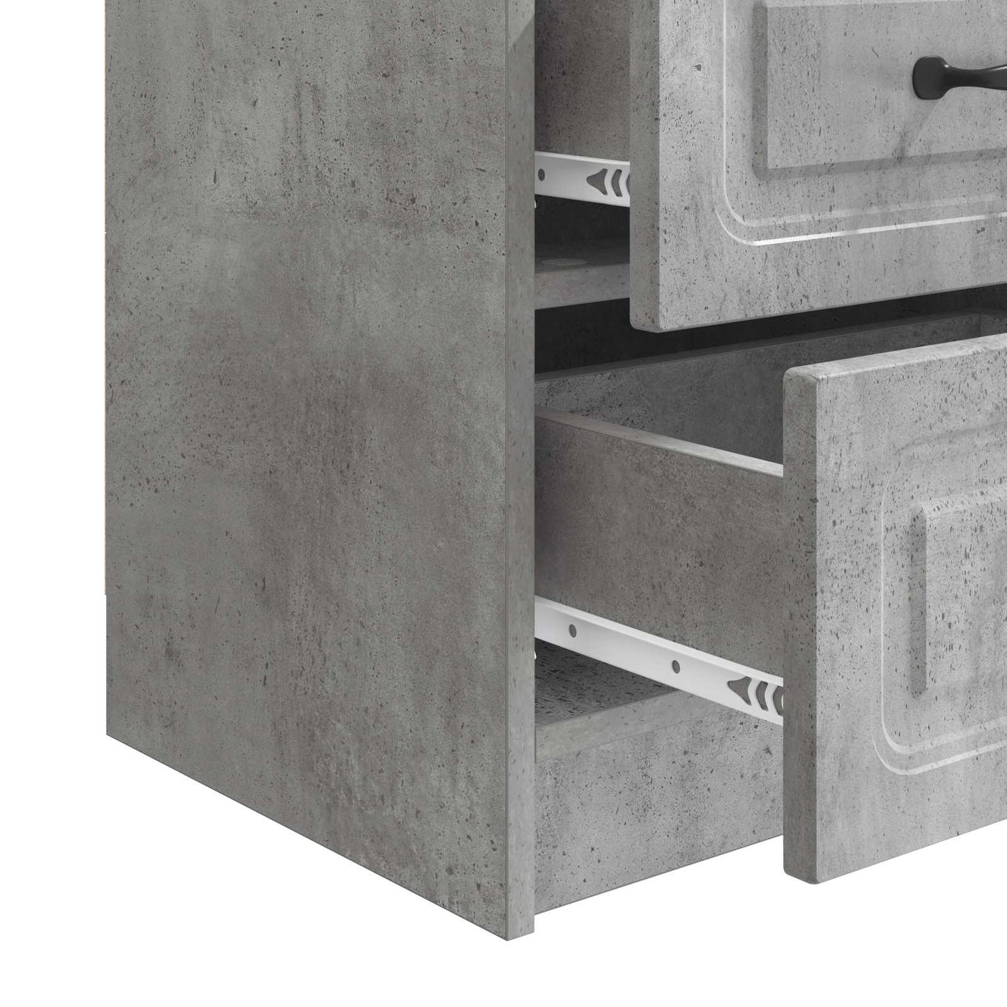 Natskab 2 pcs Betongrå 43 x 34,5 x 44,5 cm Konstrueret træ