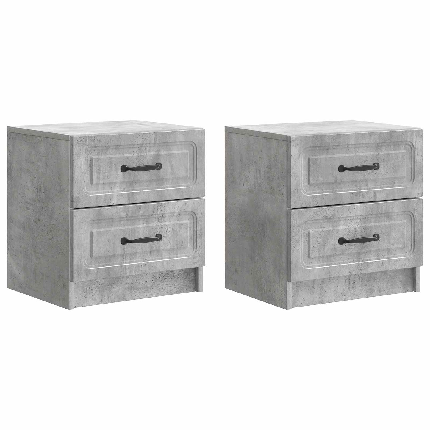 Natskab 2 pcs Betongrå 43 x 34,5 x 44,5 cm Konstrueret træ