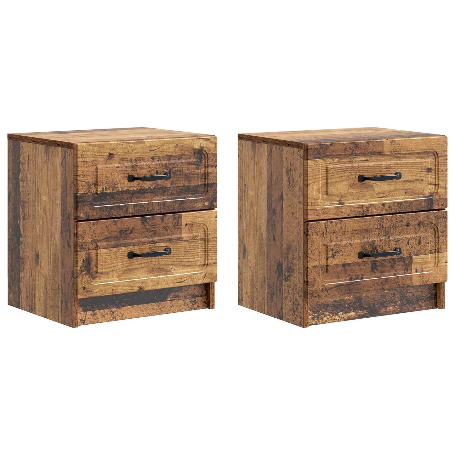 Natskab 2 pcs Gammelt træ 43 x 34,5 x 44,5 cm Konstrueret træ