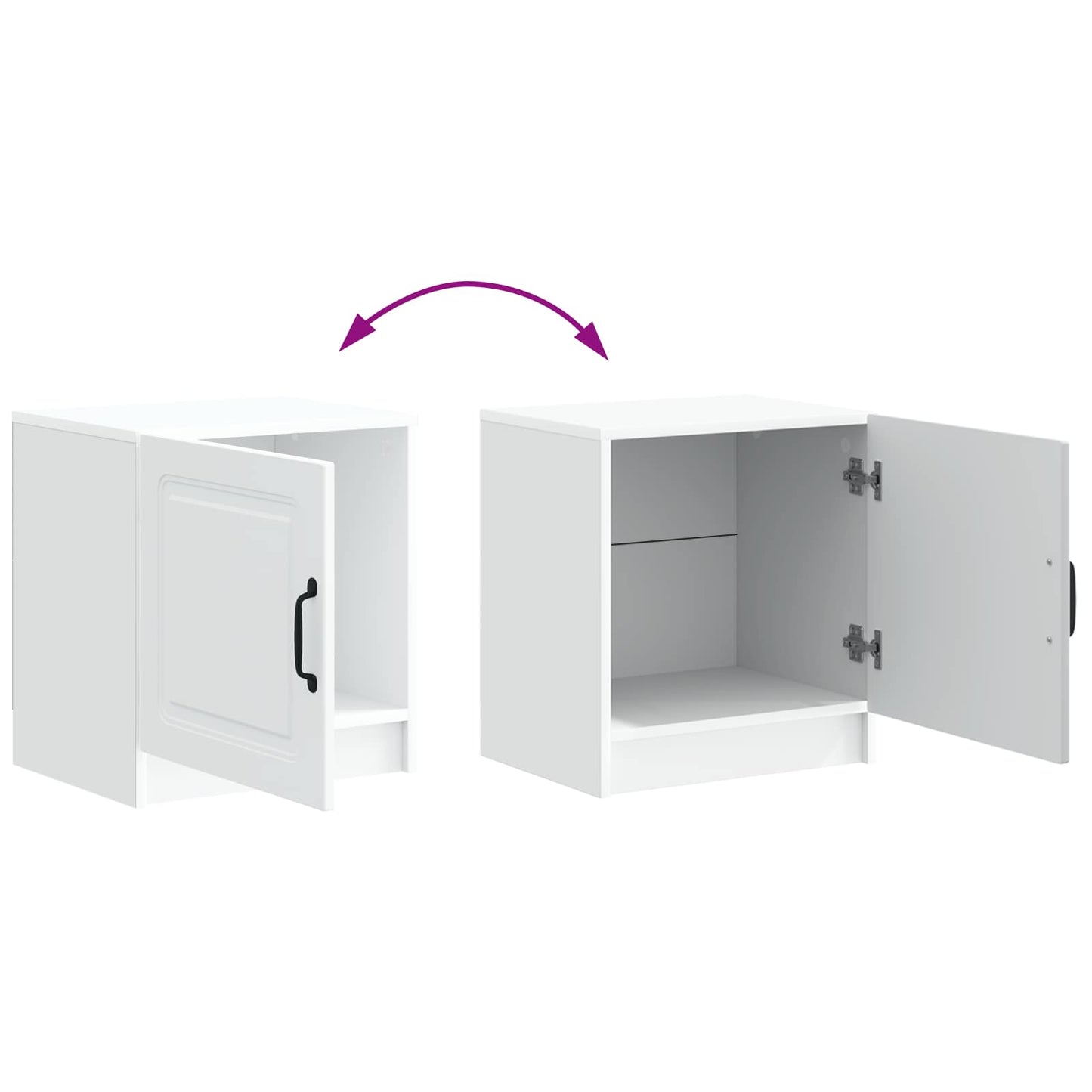 Natskab 2 pcs Hvid 43 x 34,5 x 47 cm Konstrueret træ