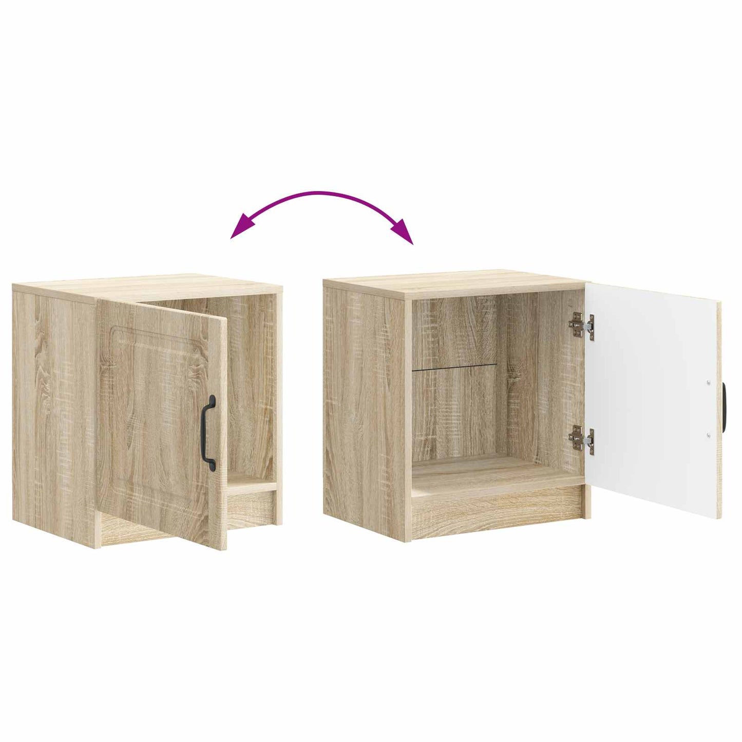 Natskab 2 pcs Sonoma-eg 43 x 34,5 x 47 cm Konstrueret træ