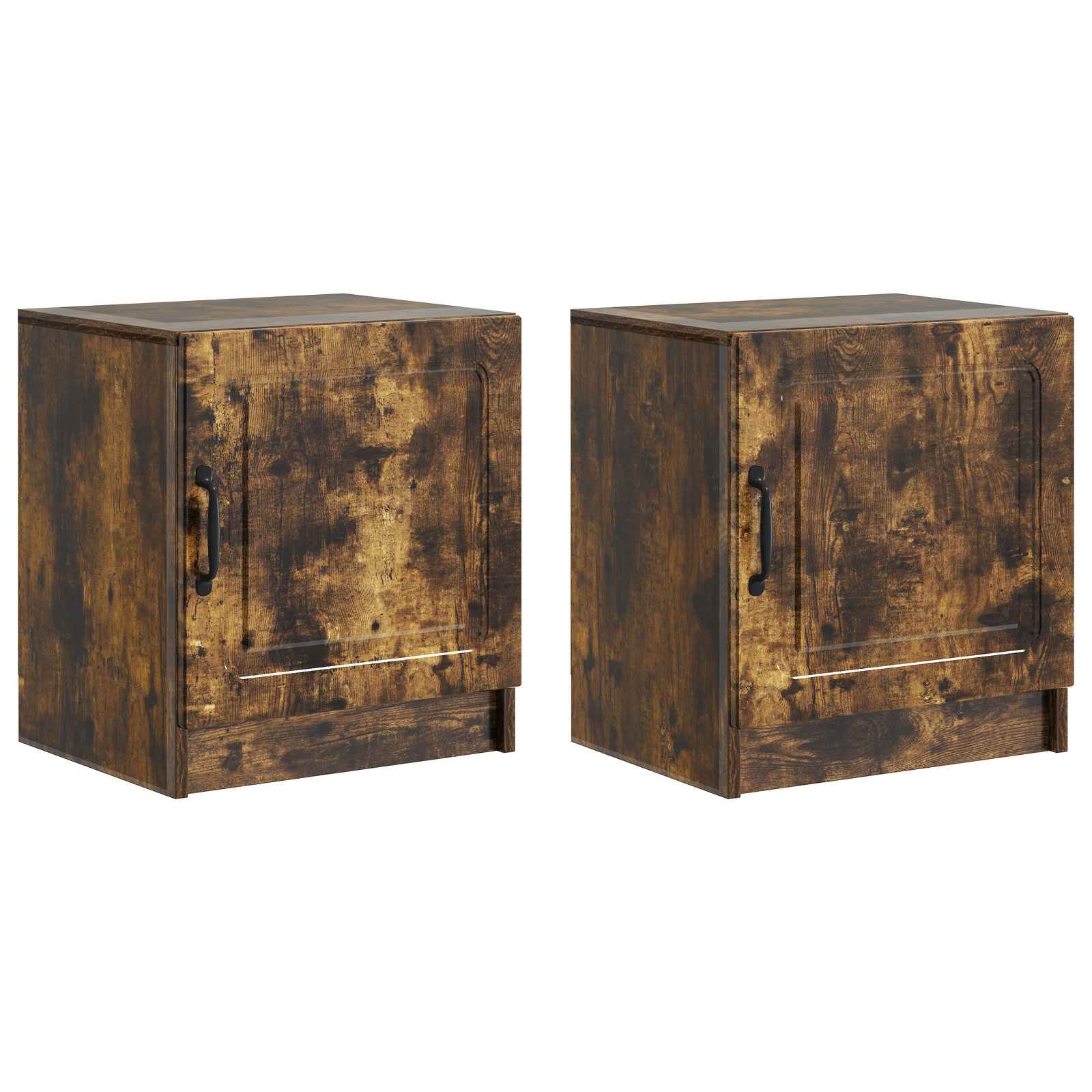 Natskab 2 pcs Røget eg 43 x 34,5 x 47 cm Konstrueret træ billede