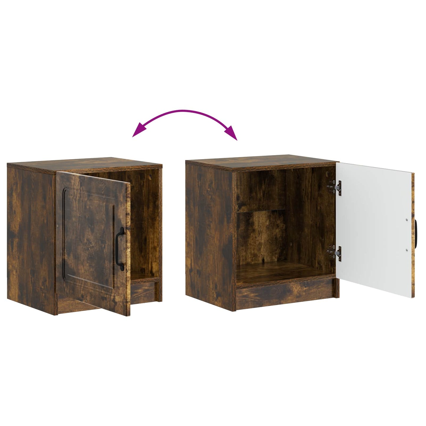 Natskab 2 pcs Røget eg 43 x 34,5 x 47 cm Konstrueret træ