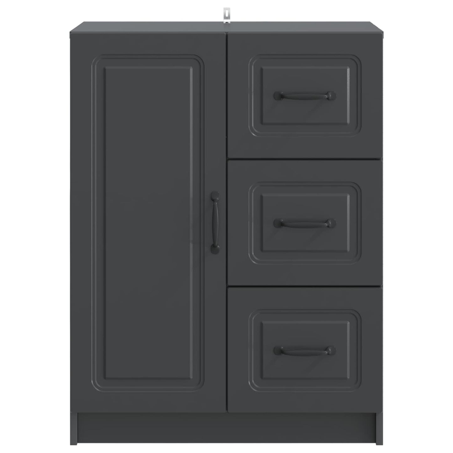 Sideboard med skuffe Sort 66 x 34,5 x 87 cm Konstrueret træ