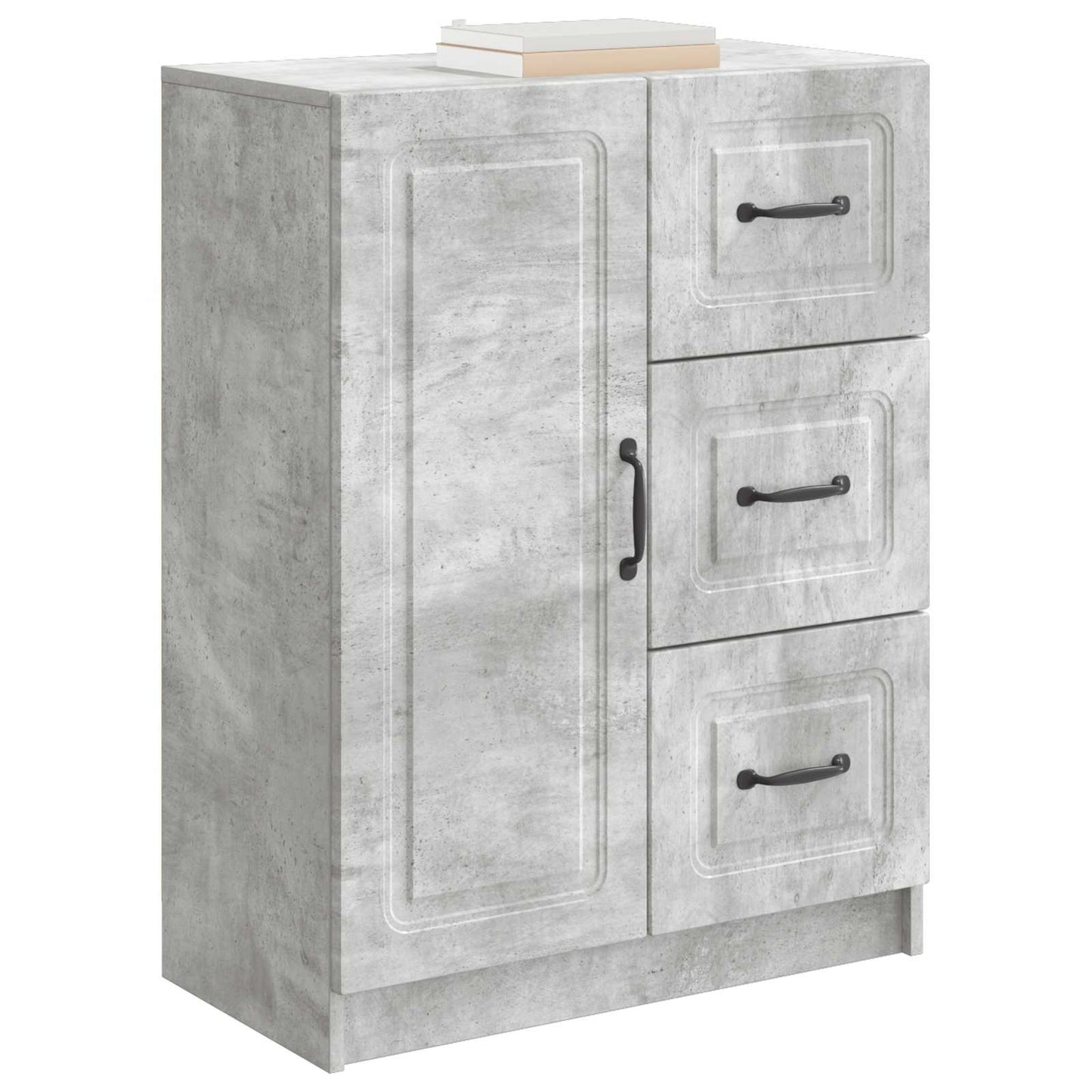 Sideboard med skuffe Betongrå 66 x 34,5 x 87 cm Konstrueret træ