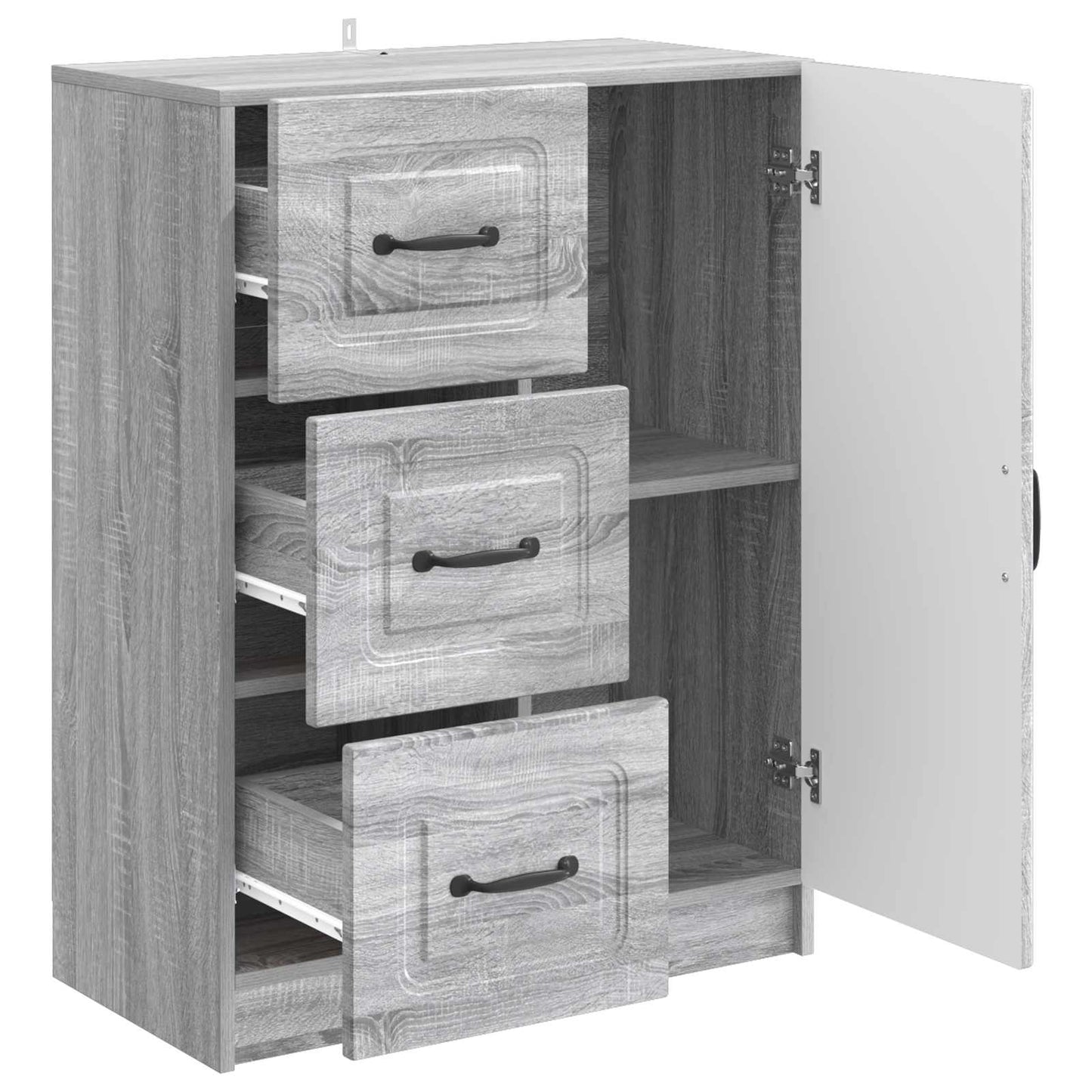Sideboard Grå sonoma-eg 66 x 34,5 x 87 cm Konstrueret træ