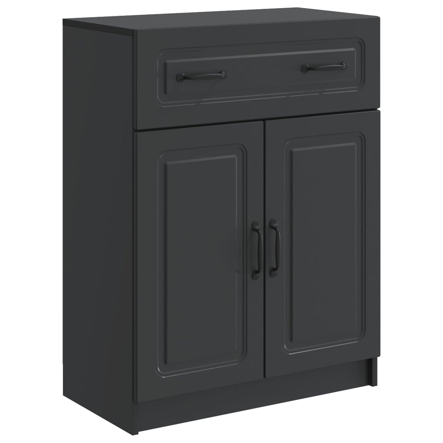 Sideboard med skuffe Sort 66 x 34,5 x 87 cm Konstrueret træ