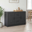 Sideboard med skuffe Sort 89 x 34,5 x 57 cm Konstrueret træ