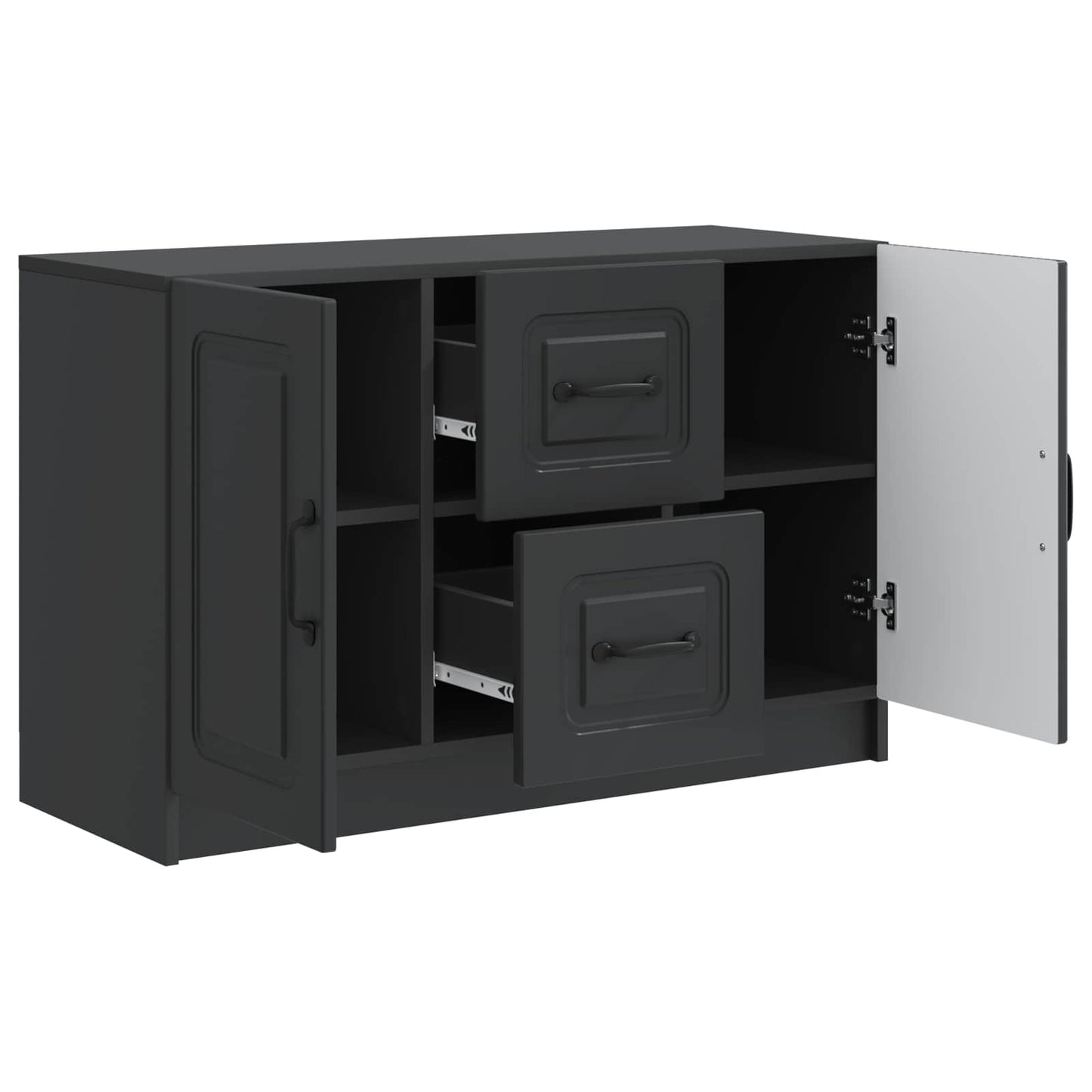 Sideboard med skuffe Sort 89 x 34,5 x 57 cm Konstrueret træ