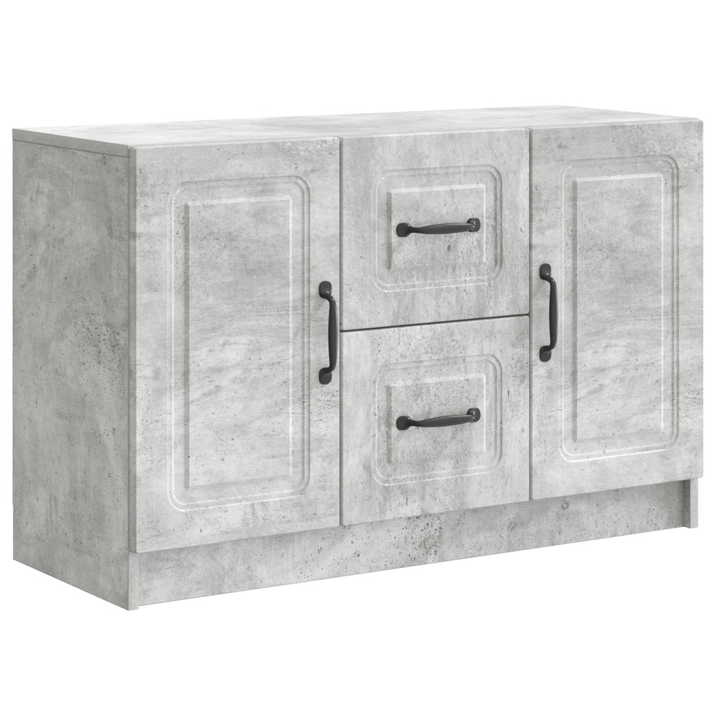 Sideboard med skuffe Betongrå 89 x 34,5 x 57 cm Konstrueret træ