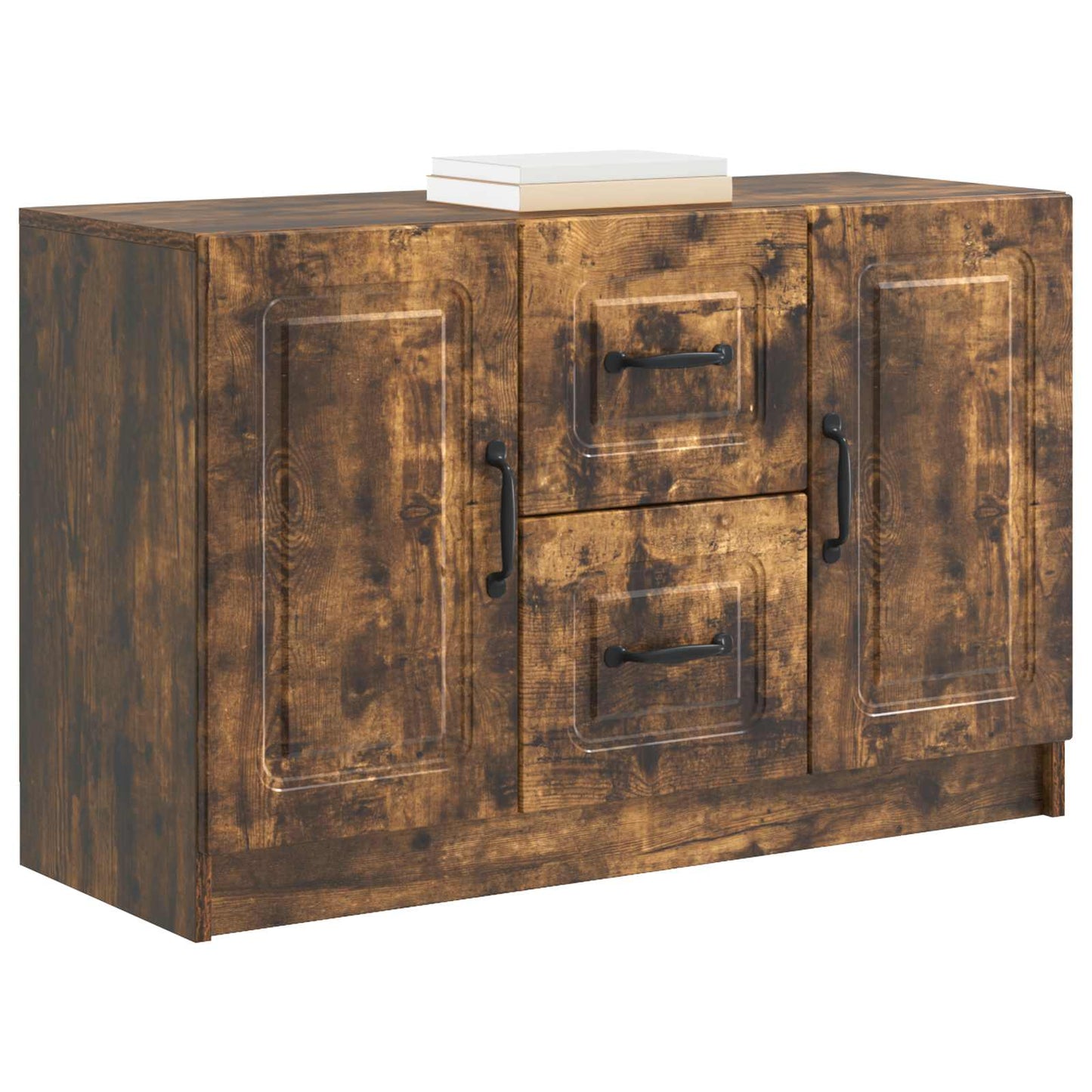 Sideboard med skuffe Røget eg 89 x 34,5 x 57 cm Konstrueret træ