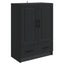 Sideboard med skuffe Sort 66 x 34,5 x 92 cm Konstrueret træ