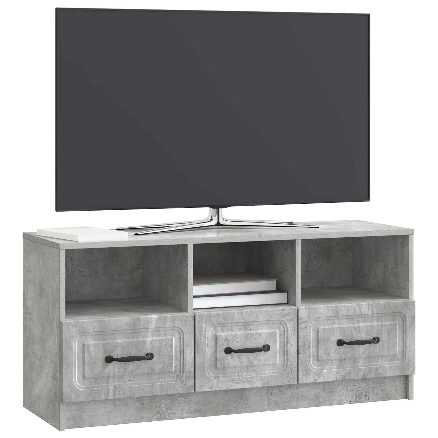 TV-skab med skuffe Betongrå 102 x 34,5 x 47 cm Konstrueret træ