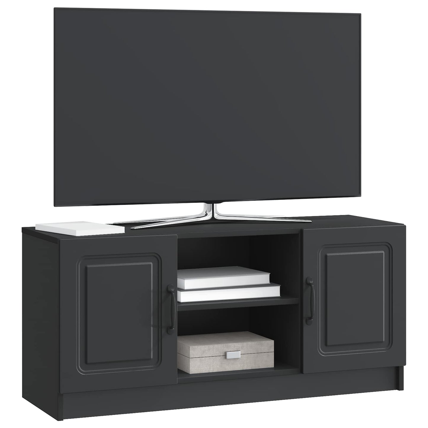 TV-skab Sort 102 x 34,5 x 47 cm Konstrueret træ