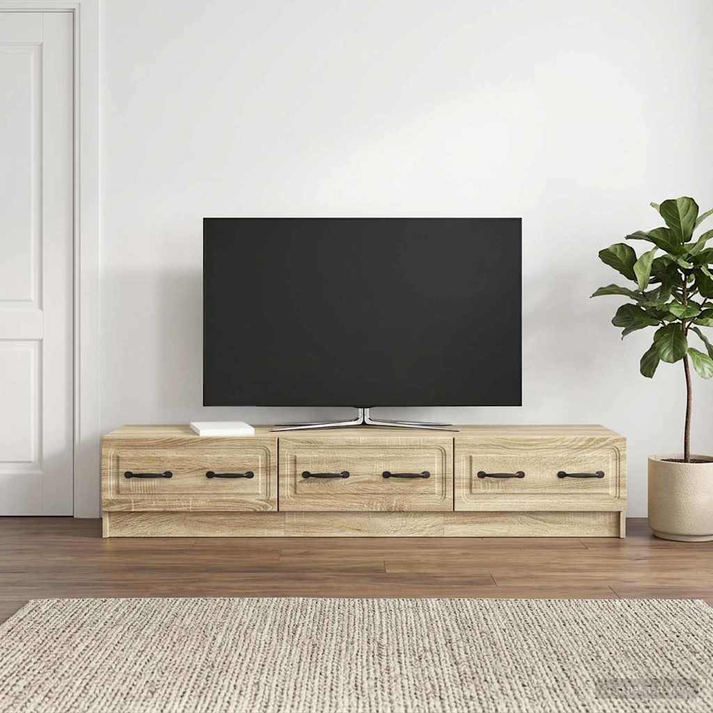 TV-skab med skuffe Sonoma-eg 147 x 34,5 x 27 cm Konstrueret træ