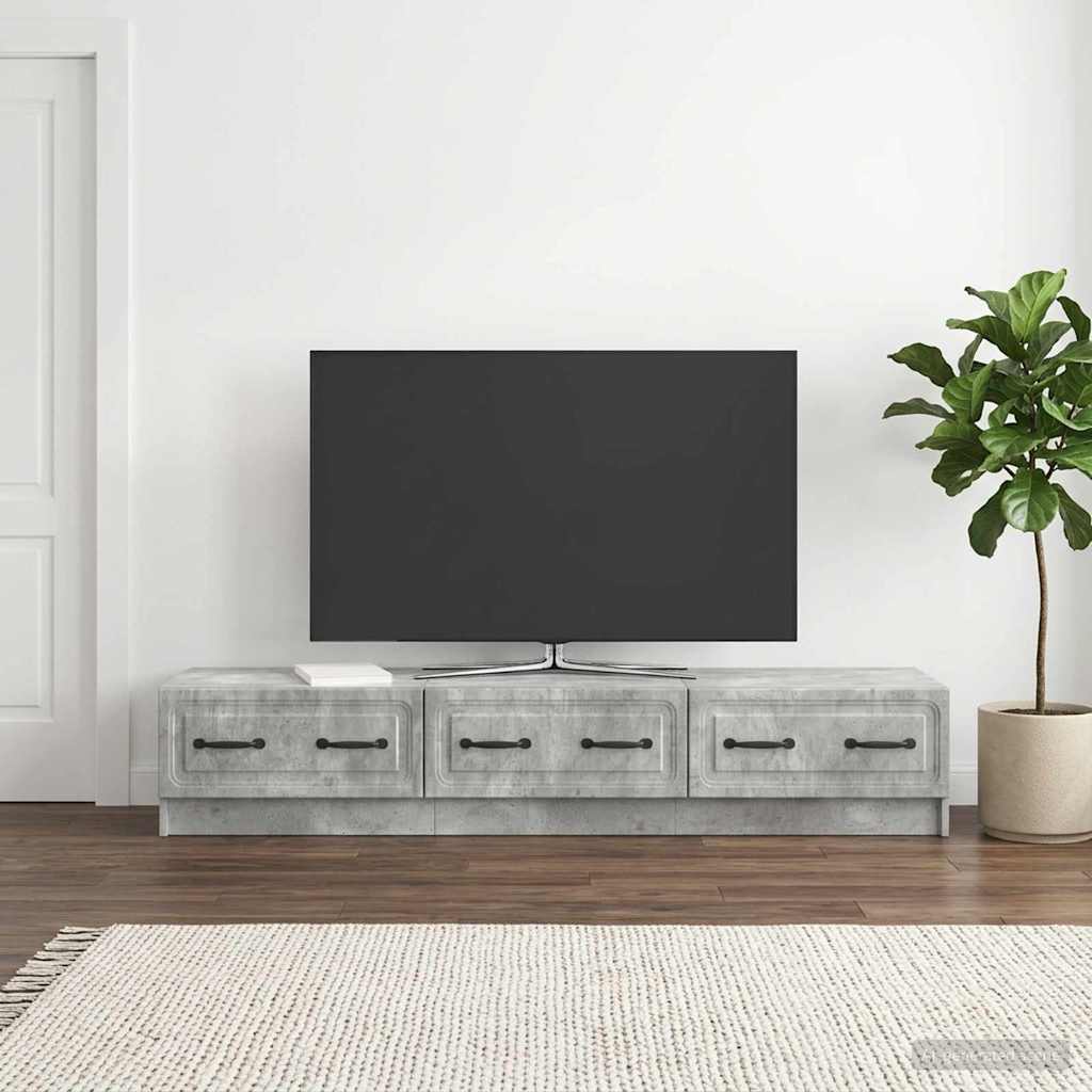 TV-skab med skuffe Betongrå 147 x 34,5 x 27 cm Konstrueret træ