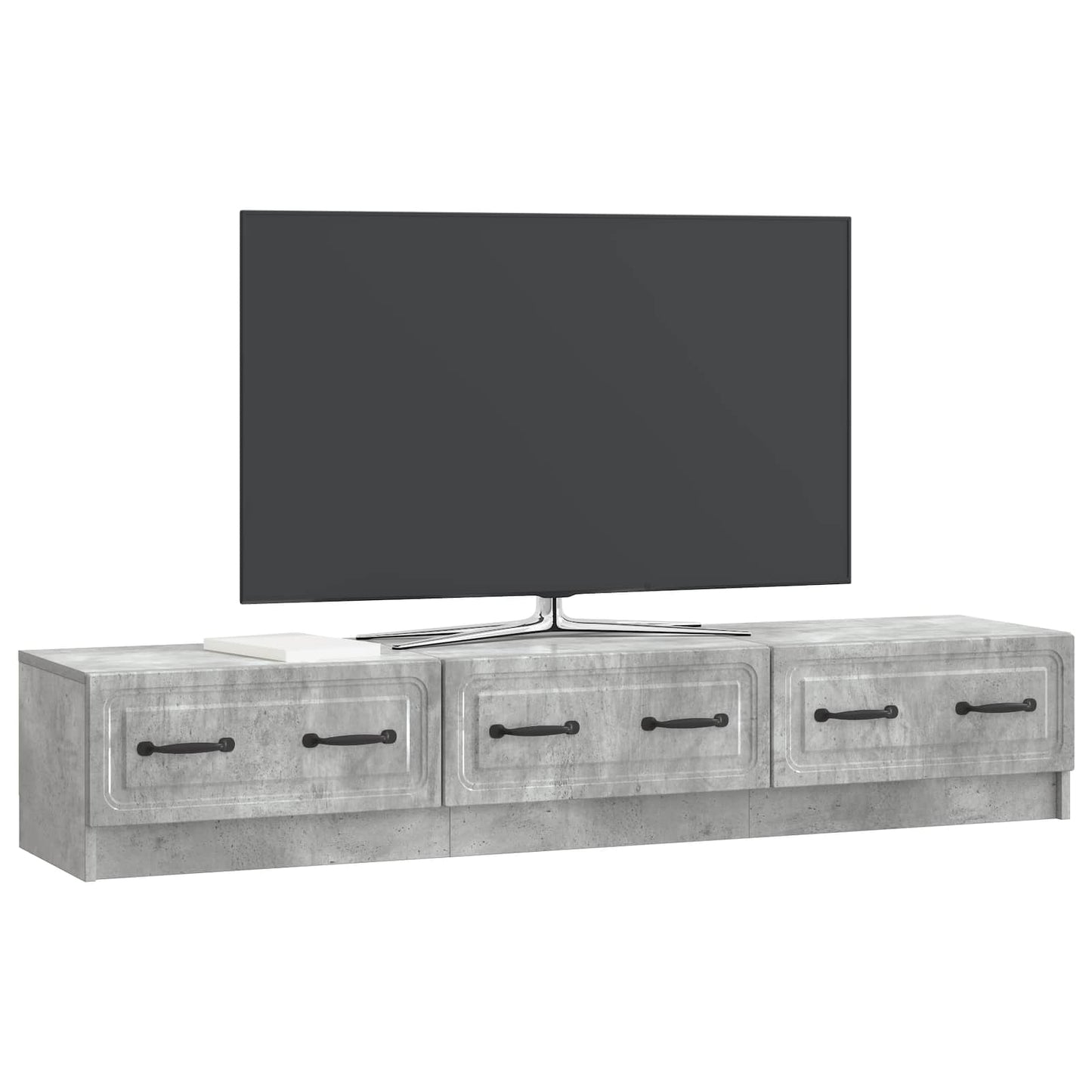 TV-skab med skuffe Betongrå 147 x 34,5 x 27 cm Konstrueret træ