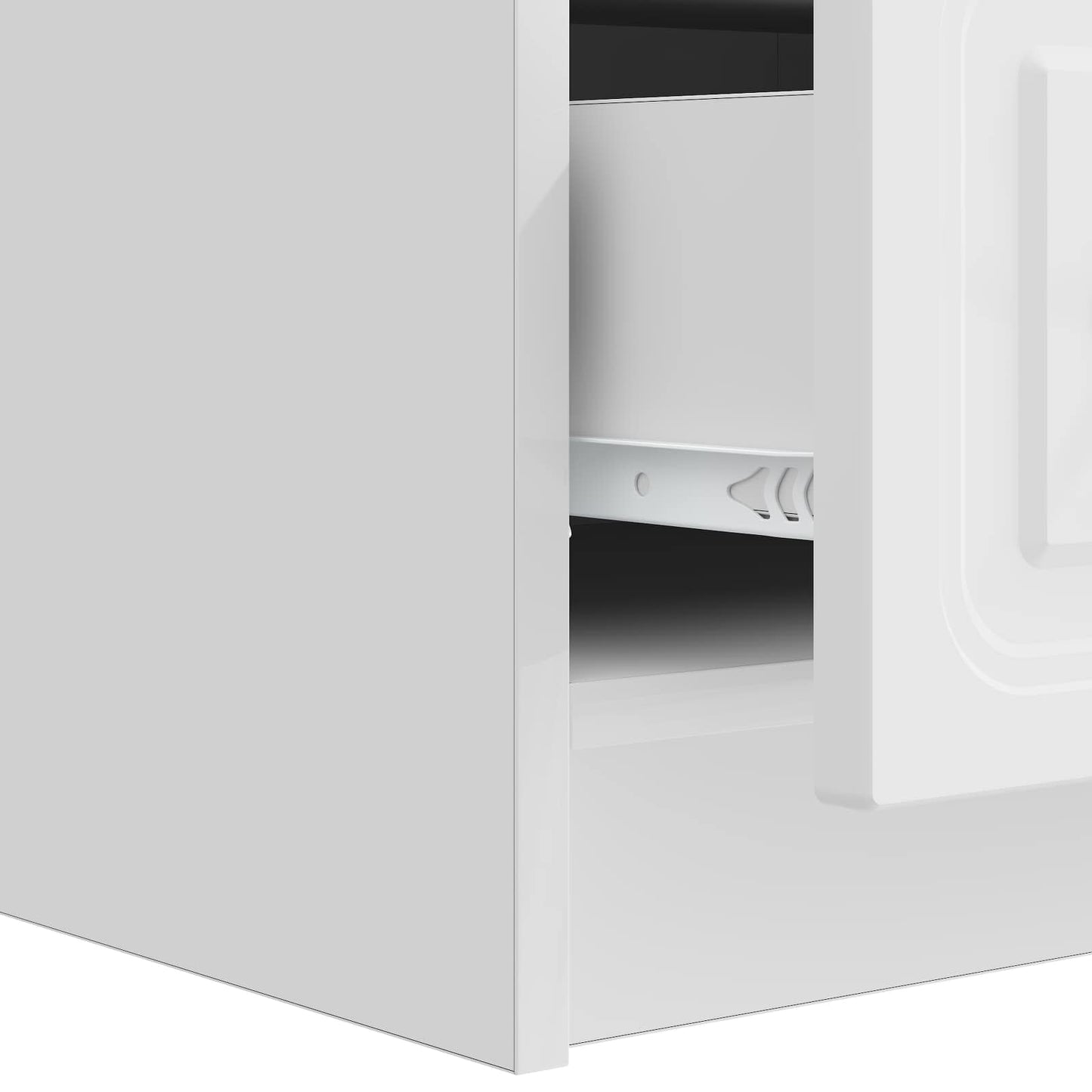 TV-skab Hvid højglans 147 x 34,5 x 27 cm Konstrueret træ
