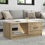 Sofabord Sonoma-eg 90 x 50 x 37 cm Konstrueret træ