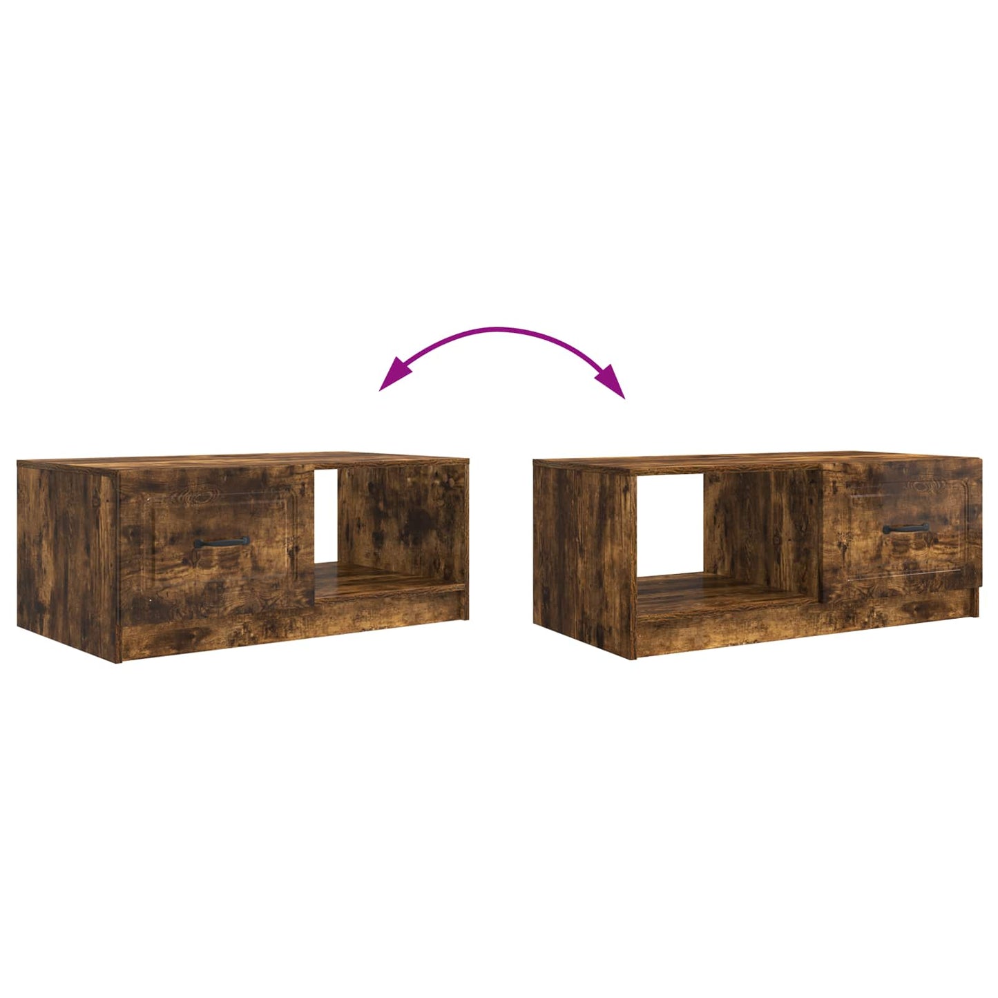 Sofabord Røget eg 90 x 50 x 37 cm Konstrueret træ