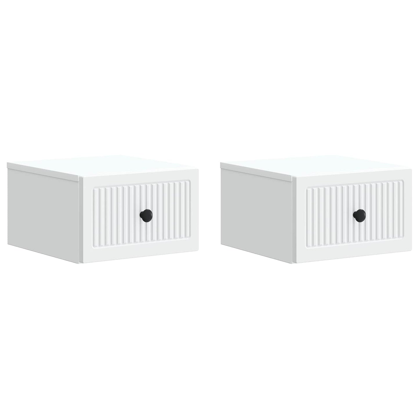 Væghængt Natbord 2 pcs Hvid 33 x 34,5 x 20 cm Konstrueret træ
