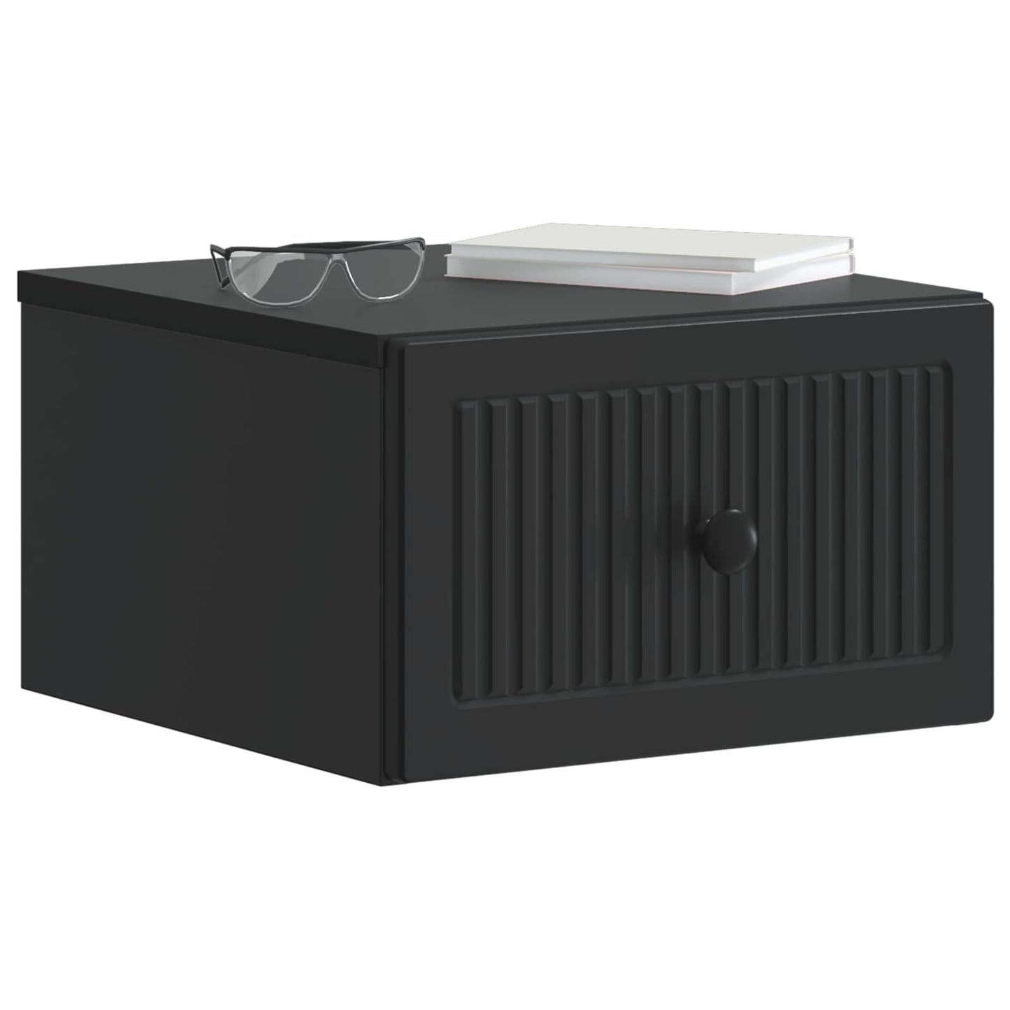 Væghængt Natbord 2 pcs Sort 33 x 34,5 x 20 cm Konstrueret træ