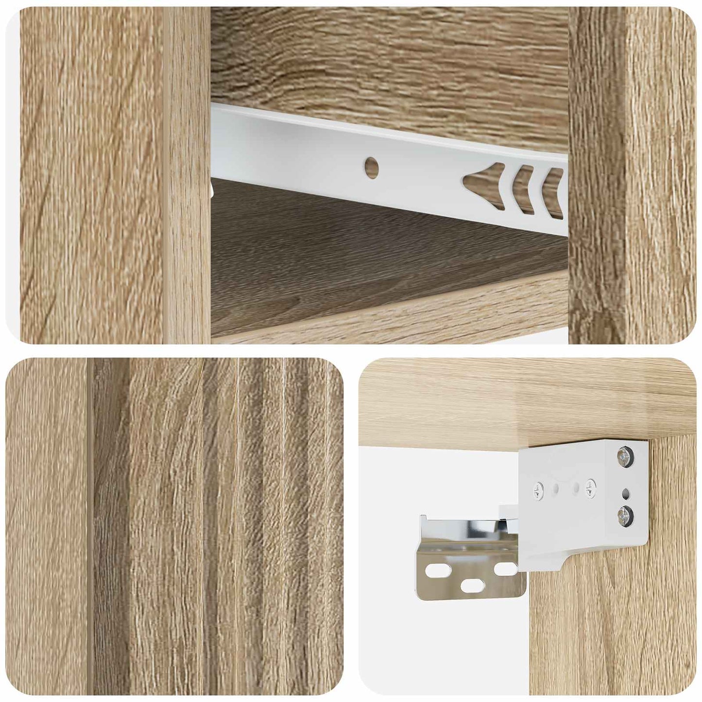 Væghængt Natbord med skuffe 2 pcs Sonoma-eg 33 x 34,5 x 20 cm