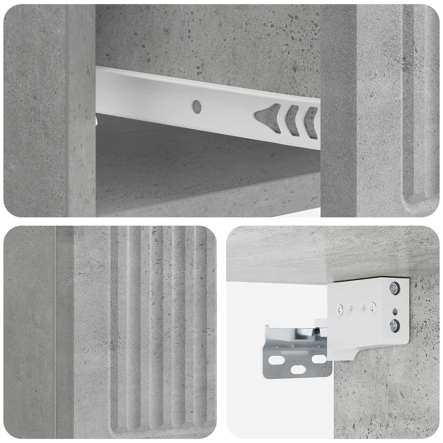 Væghængt Natbord med skuffe 2 pcs Betongrå 33 x 34,5 x 20 cm