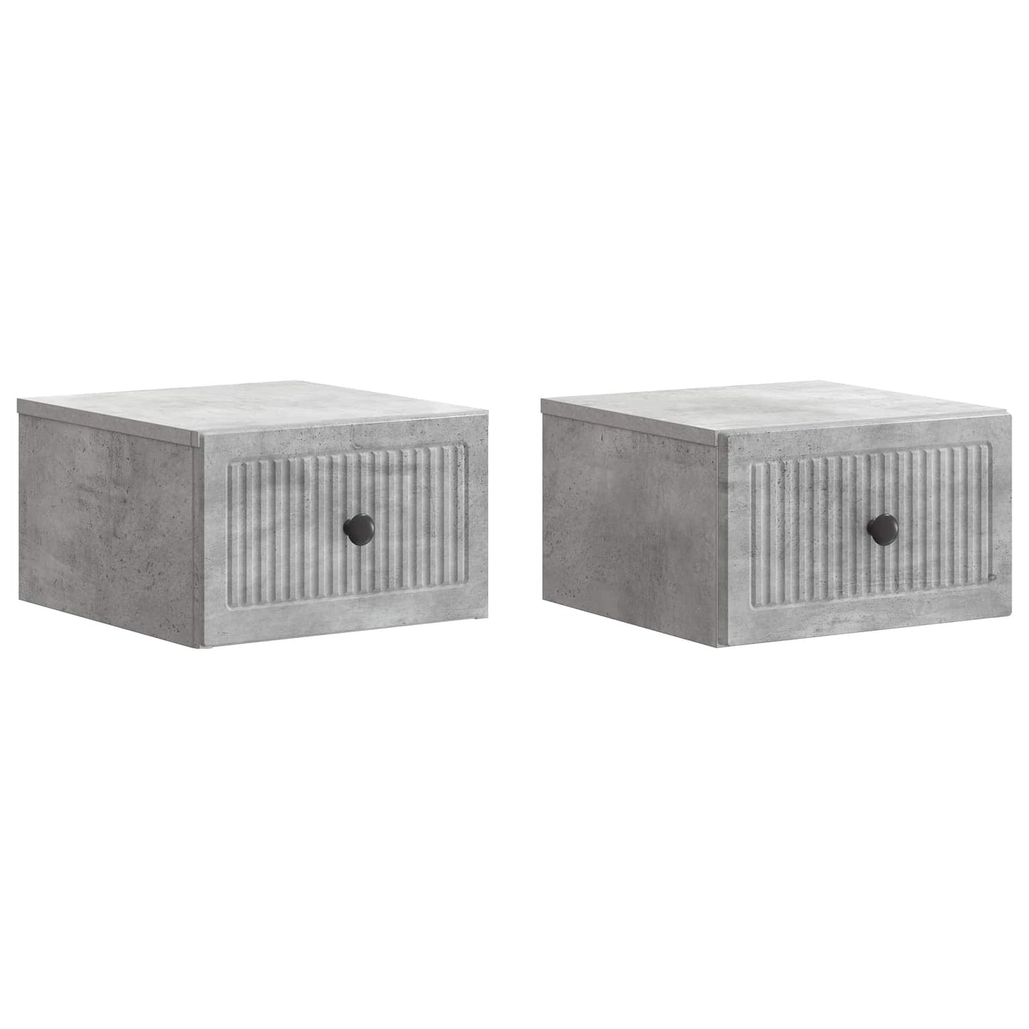 Væghængt Natbord med skuffe 2 pcs Betongrå 33 x 34,5 x 20 cm