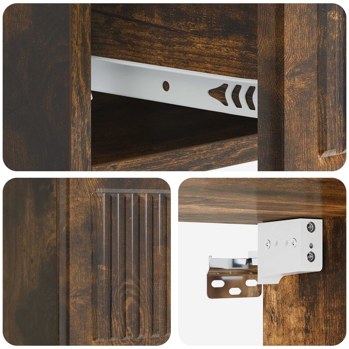 Væghængt Natbord med skuffe 2 pcs Røget eg 33 x 34,5 x 20 cm