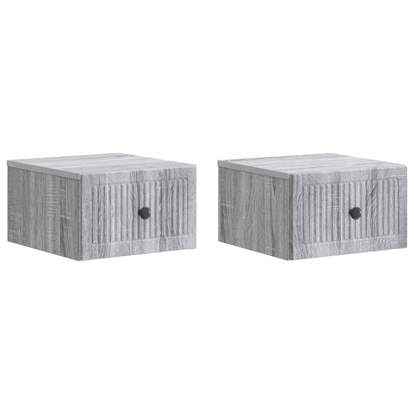 Væghængt Natbord 2 pcs Grå sonoma-eg 33 x 34,5 x 20 cm