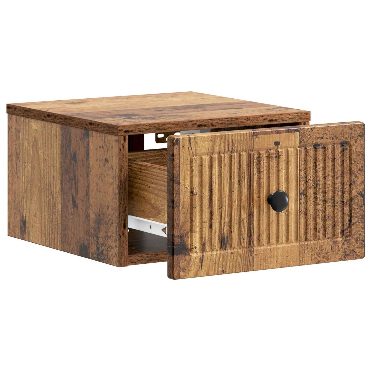 Væghængt Natbord med skuffe 2 pcs Gammelt træ 33 x 34,5 x 20 cm